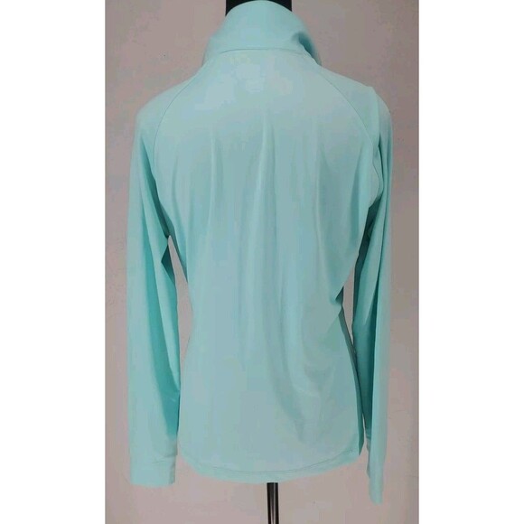 Gymshark Medium | Aqua Blue Green Quarter Zip Top Gym Workout Yoga Activewear - Picture 4 of 7